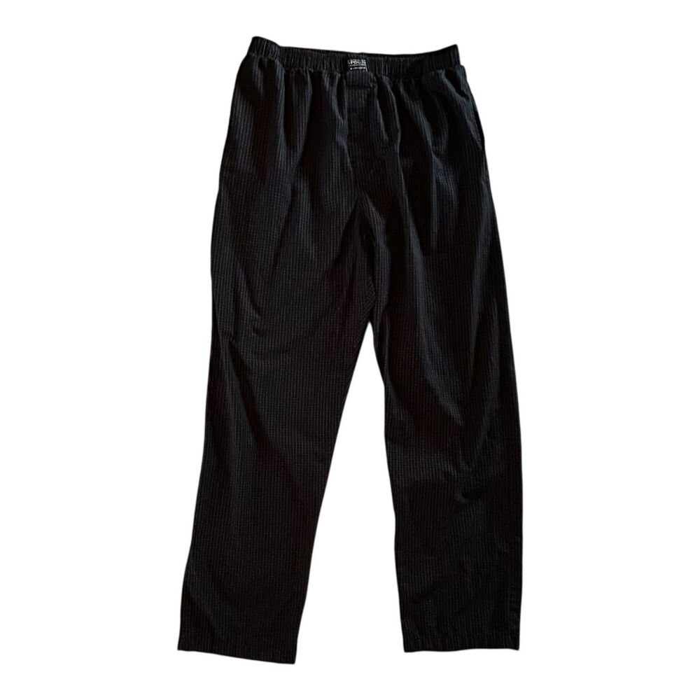 Polo Ralph Lauren Pajama Pants Mens M Black Check Lounge Cotton PJs Sleepwear